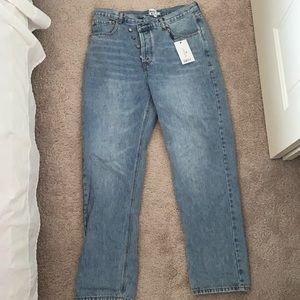 Princess Polly wide leg asymmetrical jeans